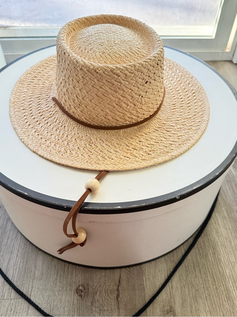 lack of color wanderer natural tan chin strap straw boater summer sun hat XL NEW